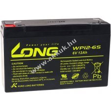 Kung Long lom akku WP12-6S kompatibilis YUASA tpus NP12-6 6V 12Ah