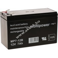 lom akku (multipower) MP7-12B VDS kompatibilis Panasonic tpus LC-R127R2PG1 12V 7Ah (7,2Ah is)