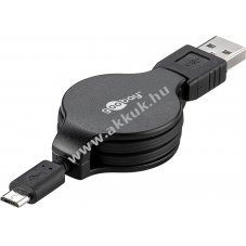 Goobay micro USB B 2.0 s USB A 2.0 feltekerhet kbel - Kirusts! - A kszlet erejig!