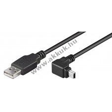 Goobay USB kbel 2.0 mini USB 5pin - 90 fok - csatlakozval 1,8m fekete - Kirusts!
