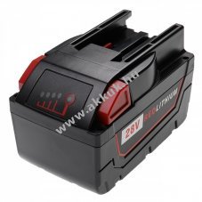 Helyettest EXTENSILO akku Milwaukee M28 BX 28V, Li-Ion, 5000mAh