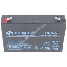 lom akku B.B. Battery HR9-6 6V 9Ah csatlakoz F2