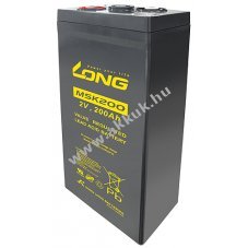 lom akku Long Kung Long tpus MSK200 2V 62Ah csatlakoz: M8