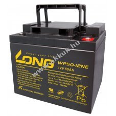 lom akku Long Kung Long tpus WP50-12NE ciklusll, ciklikus 12V 50Ah csatlakoz: M6