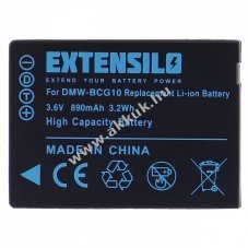 Helyettest EXTENSILO akku Panasonic tpus DMW-BCG10E 890mAh