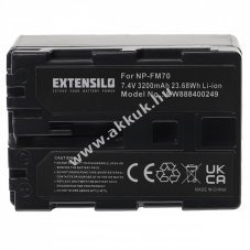 Helyettest EXTENSILO akku Sony DCR-TRV6 tpus NP-FM70 3200mAh