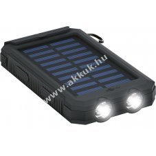 Helyettest Quazar Solar Cell napelemes powerbank kls akku (fekete) 8000mAh/8Ah + LED-es lmpa