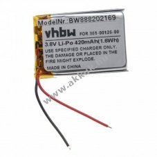 Helyettest akku Garmin fenix 6x tpus 361-00126-00 420mAh, 3.8V, Li-Polymer