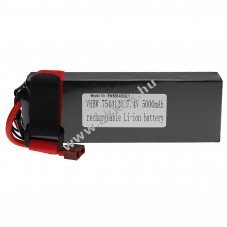 Helyettest modell / RC Akku 7.4V, Li-Polymer, 5000mAh, T csatlakoz