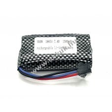 Helyettest modell /RC akku 7.4V, Li-Ion, 1300mAh, SM-3P csatlakoz