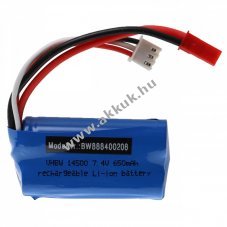Helyettest modell / RC Akku 7.4V, Li-Ion, 650mAh, JST csatlakoz