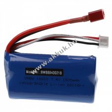Helyettest modell / RC Akku 7.4V, Li-Ion, 1500mAh, T csatlakoz