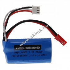 Helyettest modell / RC Akku 7.4V, Li-Ion, 700mAh, JST csatlakoz