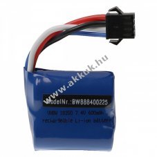 Helyettest modell / RC Akku 7.4V, Li-Ion, 600mAh, SM-4P csatlakoz