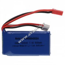 Helyettest modell / RC Akku 7.4V, Li-Polymer, 800mAh, JST csatlakoz