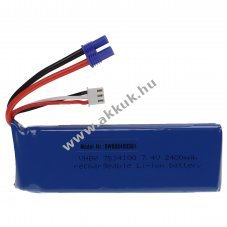 Helyettes�t� modell / RC Akku 7.4V, Li-Polymer, 2400mAh, EC-csatlakoz�, 101mm x 34mm x 15mm