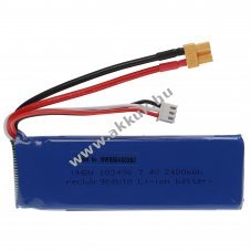 Helyettest modell / RC Akku 7.4V, Li-Polymer, 2400mAh, XT30-csatlakoz