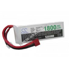 Helyettest model / RC akku LiPo 11.1V 1800mAh, T csatlakoz AWG14, JST-XH 2.54 AWG24