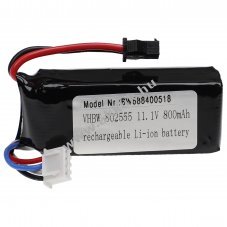 Helyettest modell / RC Akku 11.1V, Li-Polymer, 800mAh, SM csatlakoz, 65mm x 25mm x 23mm
