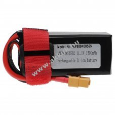 Helyettest modell / RC Akku 11.1V, Li-Polymer, 1500mAh, XT60 csatlakoz