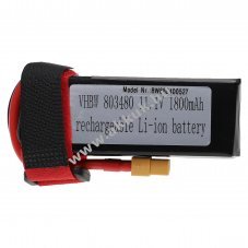 Helyettest modell / RC Akku 11.1V, Li-Polymer, 1800mAh, XT60 csatlakoz, 91mm x 36mm x 26mm