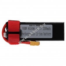 Helyettest modell / RC Akku 11.1V, Li-Polymer, 2200mAh, XT60 csatlakoz, 105mm x 36mm x 27mm