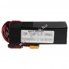 Helyettest modell / RC Akku 14.8V, Li-Polymer, 1800mAh, XT60 csatlakoz, 108mm x 36mm x 28mm