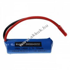 Helyettest modell / RC Akku 3.7V, Li-Ion, 700mAh, JST csatlakoz