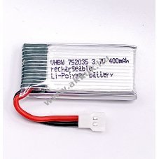 Helyettest modell / RC Akku 3.7V, Li-Po, 400mAh, XH2.54 csatlakoz 20C