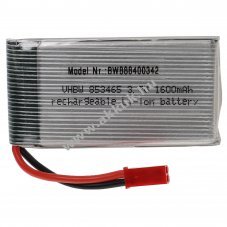 Helyettest modell / RC Akku 3.7V, Li-Polymer, 1600mAh, JST-csatlakoz