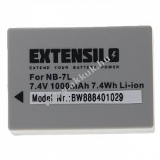 Helyettest akku EXTENSILO Canon PowerShot G10 tpus NB-7L, 1000mAh