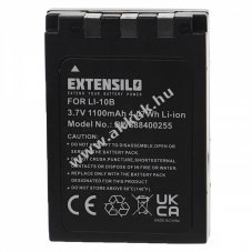 Helyettest EXTENSILO akku Olympus Stylus 1000 tpus Li-10B, 1100mAh