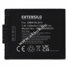 Helyettest EXTENSILO akku tpus DMW-BLB13E, Panasonic Lumix DMC-G1, 1250mAh