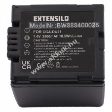 Helyettest EXTENSILO akku Panasonic tpus CGA-DU21 2500mAh