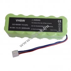 Helyettest akku Mamirobot K3, K5, K7 NI-MH, 14,4V,  3000mAh
