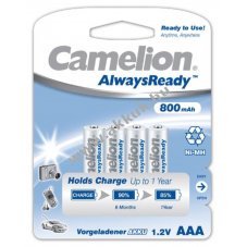 Camelion akku HR03 Micro AAA AlwaysReady, jratlthet elem 4db/csom. 800mAh