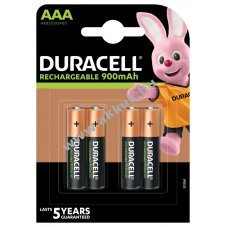 Duracell AAA Micro akku tiptoi Stift 900mAh 4db/csom.