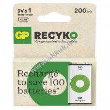 GP ReCyko (9V) HR22 block akku 200mAh 1db/csomag