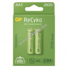 GP ReCyko HR6 (AA) ceruza akku 2600mAh 2db/csomag