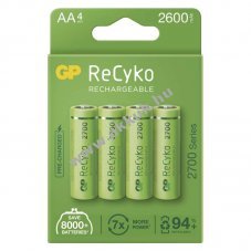 GP ReCyko HR6 (AA) ceruza akku 2600mAh 4db/csomag