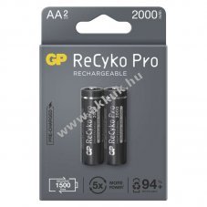 GP ReCyko Pro Professional HR6 (AA) ceruza akku 2000mAh 2db/csomag - Kirusts!