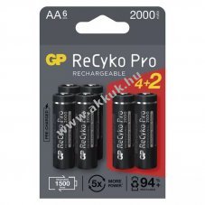 GP ReCyko Pro Ni-MH ceruza akku HR6 (AA) 2000mAh 4+2db - Kirusts!