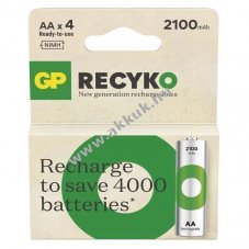 GP ReCyko Ni-MH akku HR6 (AA), 2100mAh 4db/csomag - A kszlet erejig!