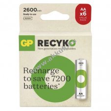 GP ReCyko Ni-MH akku HR6 (AA), 2600mAh 6db/csomag - Kirusts!