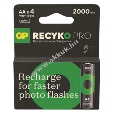 GP ReCyko Pro Photo Flash Ni-MH akku HR6 (AA), 2000mAh 4db/csomag - A kszlet erejig!