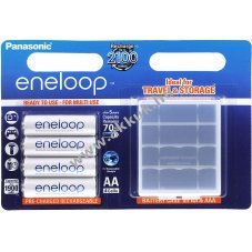 Panasonic eneloop ceruza akku AA 4db/csom. + elemtart (tpus BK-3MCCEC4BE)