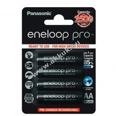 Panasonic eneloop Pro AA ceruza akku tpus BK-3HCDE/4BE 2500mAh 4db/csom.