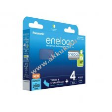 Panasonic eneloop AA, ceruza akku 2000mAh 4db/csomag + elemtart doboz (BK-3MCDEC4BE)