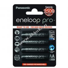 Panasonic eneloop Pro AA ceruza akku tpus BK-3HCCE/4BE 2500mAh 4db/csom.