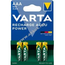 Varta Akku Ready2Use Micro Mikro (tlthet elem) AAA 4db/csom. 800mAh